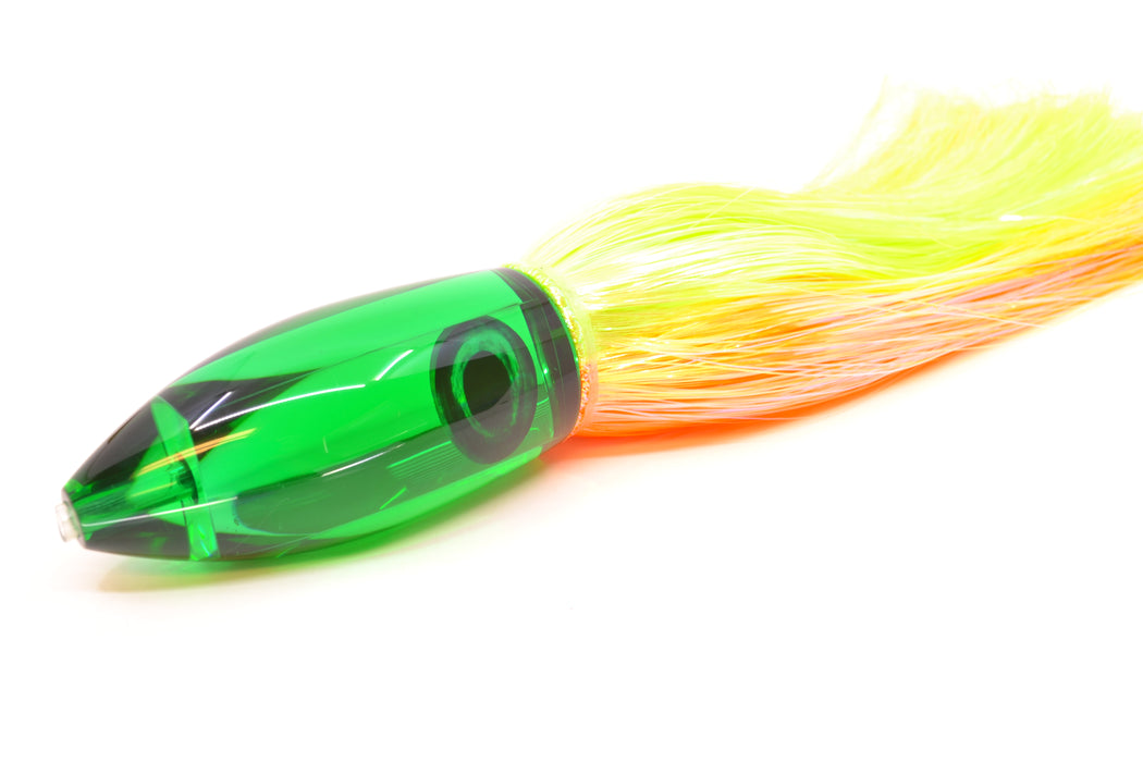 Moyes Lures Green Mirrored Large Ono Bullet 14" 12oz Strobez Chartreuse-Orange *Mislabeled*