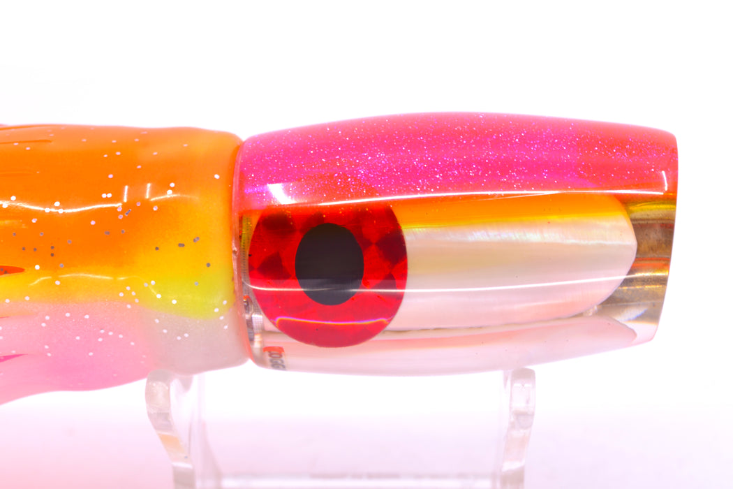 Coggin Lures White MOP Pink-Yellow Back 4-Hole Kilauea Tado Slant 9" 6oz Skirted