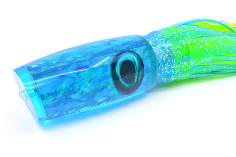 Moyes Lures Ice Blue Awabi Taxi Eyes Medium Plunger 12" 7.5oz Skirted Ice Blue/Rainbow GZE
