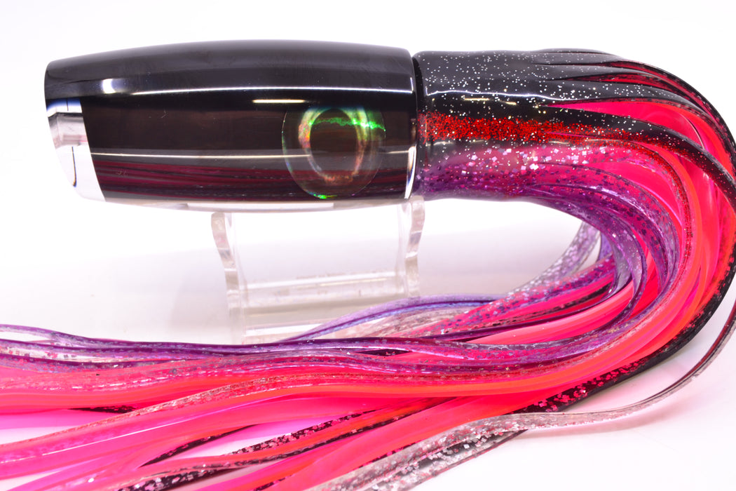 Moyes Lures Black Pearl Black Back Taxi Eyes Medium Plunger 12" 7.5oz Skirted