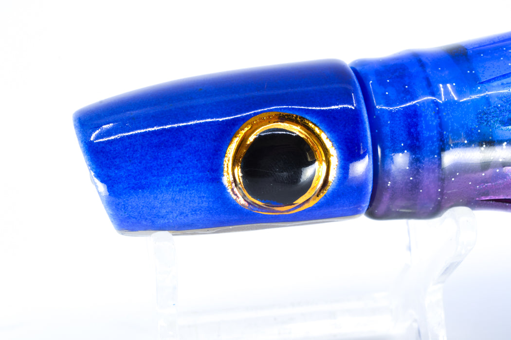 Mark White Lures Dark Blue Pearl Black Eyes Slant 7" 3.8oz Skirted Blue/Purple