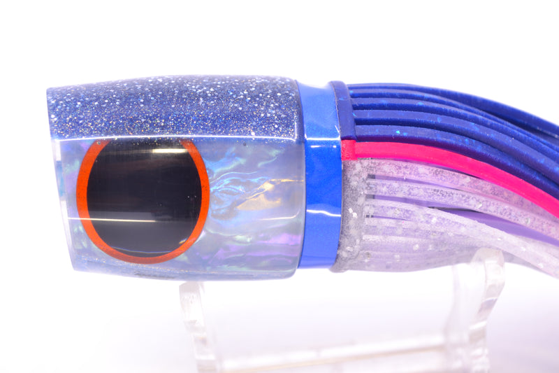 Amaral Lures Rainbow Pearl Blue Back Black-Orange Eyes Krait 10" 3.5oz Blue-Pink-Clear
