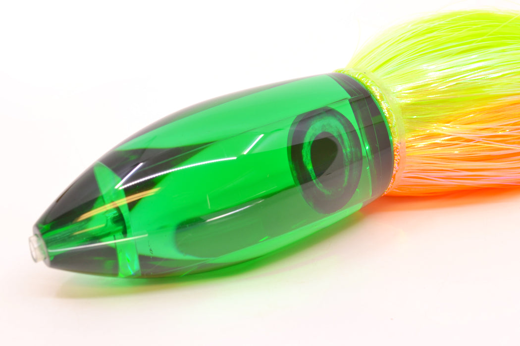 Moyes Lures Green Mirrored Large Ono Bullet 14" 12oz Strobez Chartreuse-Orange *Mislabeled*