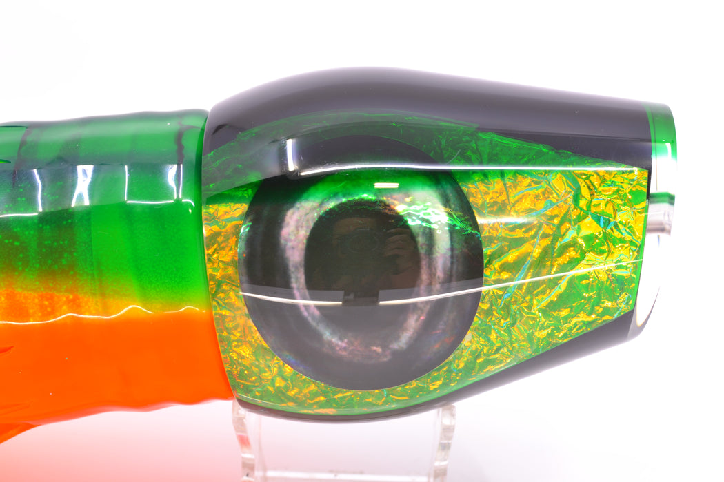 Moyes Lures Green Dichro Green Back Taxi Eyes Sumo Teaser 27oz Skirted Guacamaya