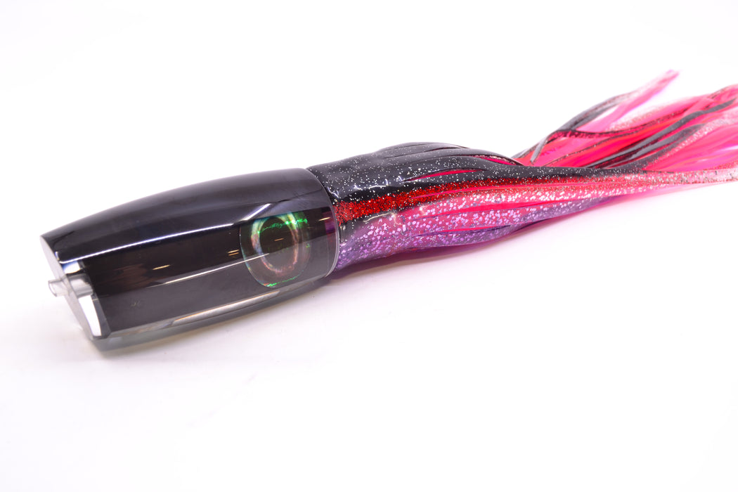 Moyes Lures Black Pearl Black Back Taxi Eyes Medium Plunger 12" 7.5oz Skirted