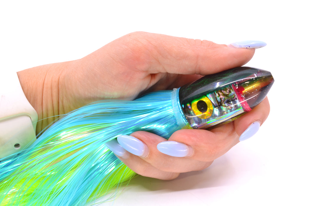 Bomboy Lures Blue-Purple Abalone Green Back Baby Bomb 9" 2.8oz Strobez Ice Blue-Green