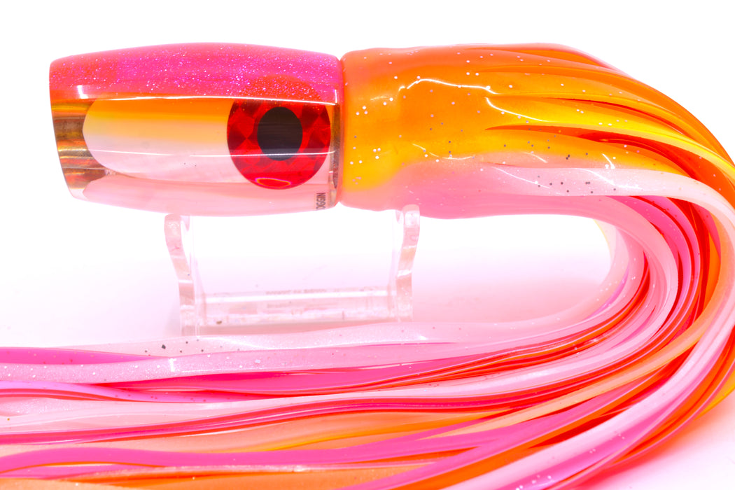 Coggin Lures White MOP Pink-Yellow Back 4-Hole Kilauea Tado Slant 9" 6oz Skirted