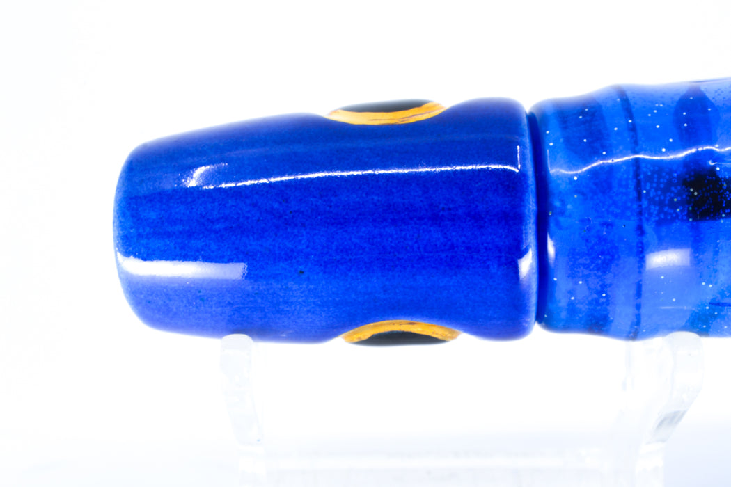 Mark White Lures Dark Blue Pearl Black Eyes Slant 7" 3.8oz Skirted Blue/Purple
