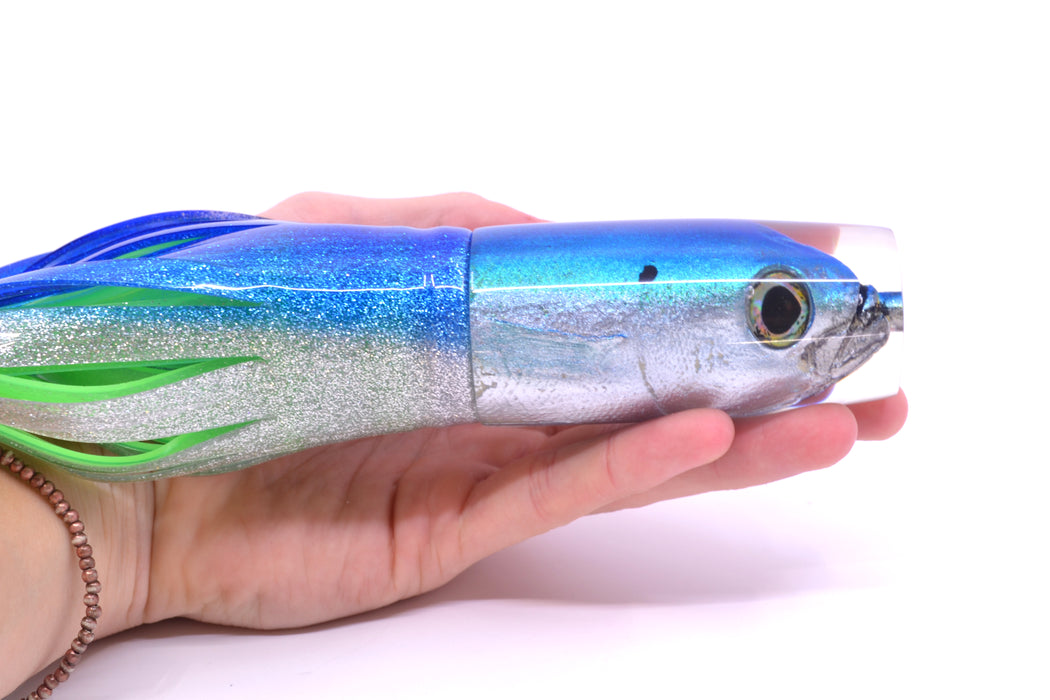 Ali'i Kai Lures Blue-Teal-Silver Opelu Medium Hard Head 12" 9oz Skirted Blue-Silver/Green GZE