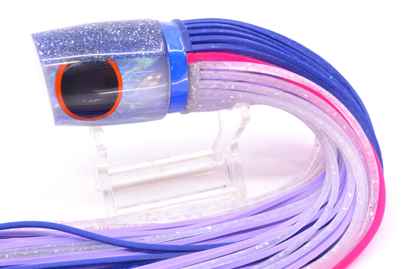 Amaral Lures Rainbow Pearl Blue Back Black-Orange Eyes Krait 10" 3.5oz Blue-Pink-Clear