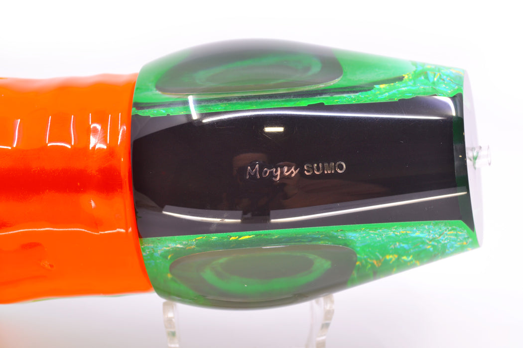 Moyes Lures Green Dichro Green Back Taxi Eyes Sumo Teaser 27oz Skirted Guacamaya