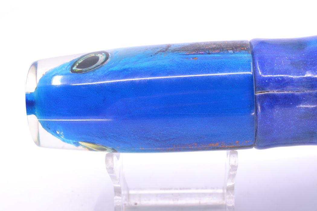 Ali'i Kai Lures Blue-Silver Malolo Medium Hard Head 12" 7oz Fire Tailz Vinyl Aku Revisited GZE