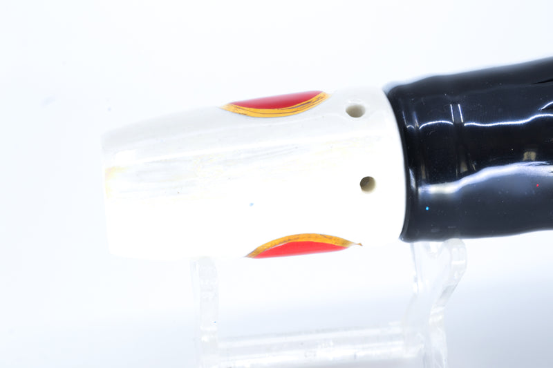 Mark White Lures White Iridescent Pearl Smoker 9" 5oz Skirted Black/White
