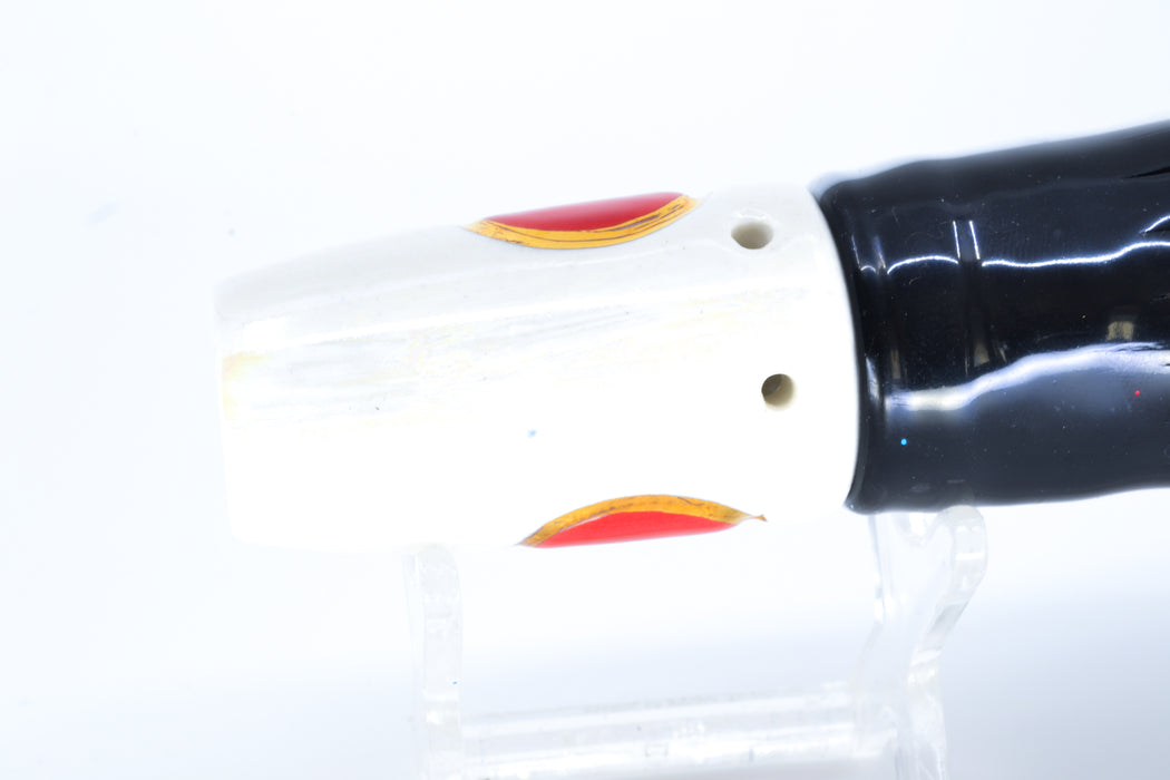 Mark White Lures White Iridescent Pearl Smoker 9" 5oz Skirted Black/White