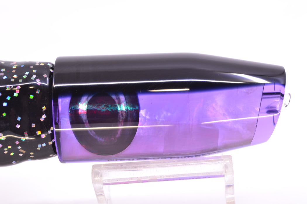 Moyes Lures Purple MOP Black Back O.S. Plunger 12" 7oz Skirted Black/Purple GZE