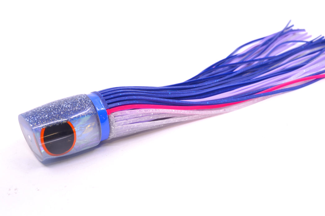 Amaral Lures Rainbow Pearl Blue Back Black-Orange Eyes Krait 10" 3.5oz Blue-Pink-Clear