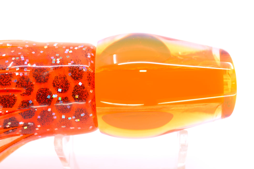 Moyes Lures Orange Dichro Orange Back Taxi Eyes Medium Sumo 12" 6.8oz Skirted