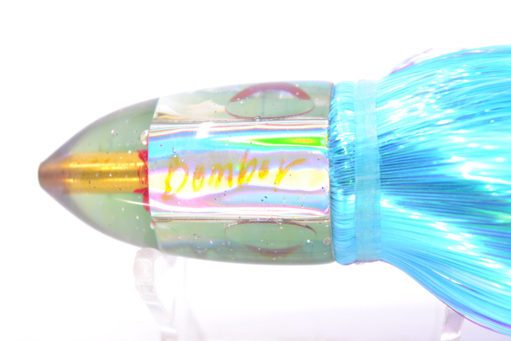 Bomboy Lures White Abalone Green Back Baby Bomb 9" 2.8oz Strobez Purple-Ice Blue