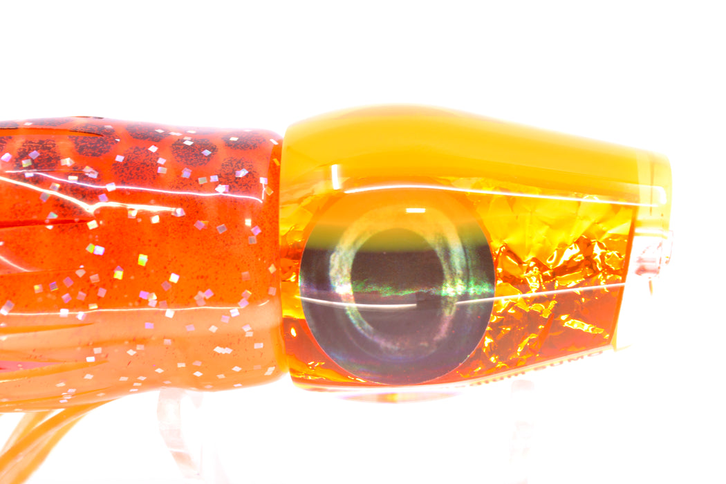 Moyes Lures Orange Dichro Orange Back Taxi Eyes Medium Sumo 12" 6.8oz Skirted