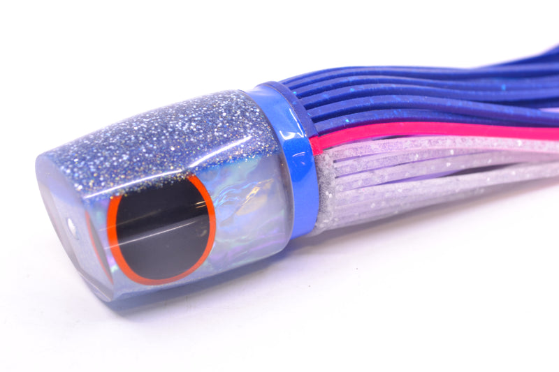 Amaral Lures Rainbow Pearl Blue Back Black-Orange Eyes Krait 10" 3.5oz Blue-Pink-Clear