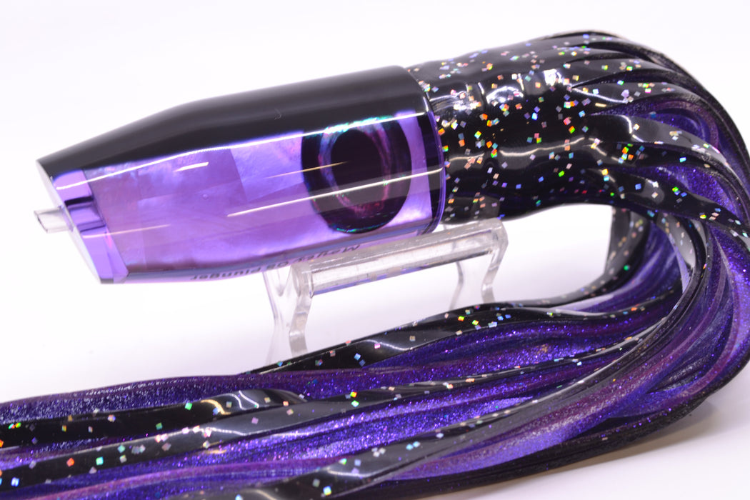 Moyes Lures Purple MOP Black Back O.S. Plunger 12" 7oz Skirted Black/Purple GZE
