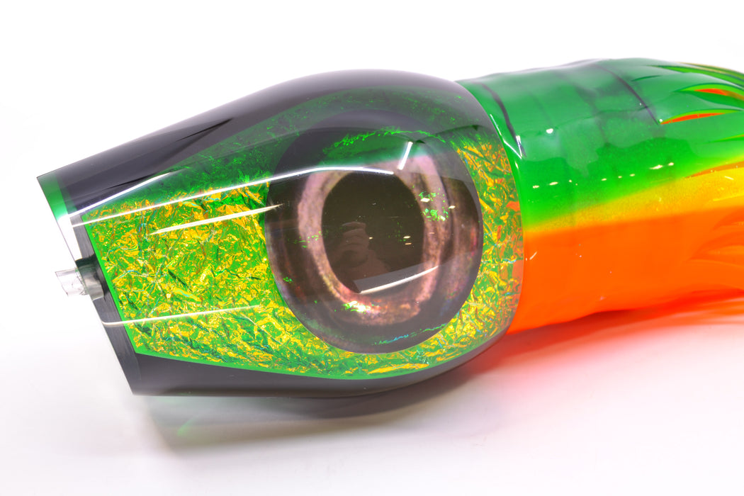 Moyes Lures Green Dichro Green Back Taxi Eyes Sumo Teaser 27oz Skirted Guacamaya