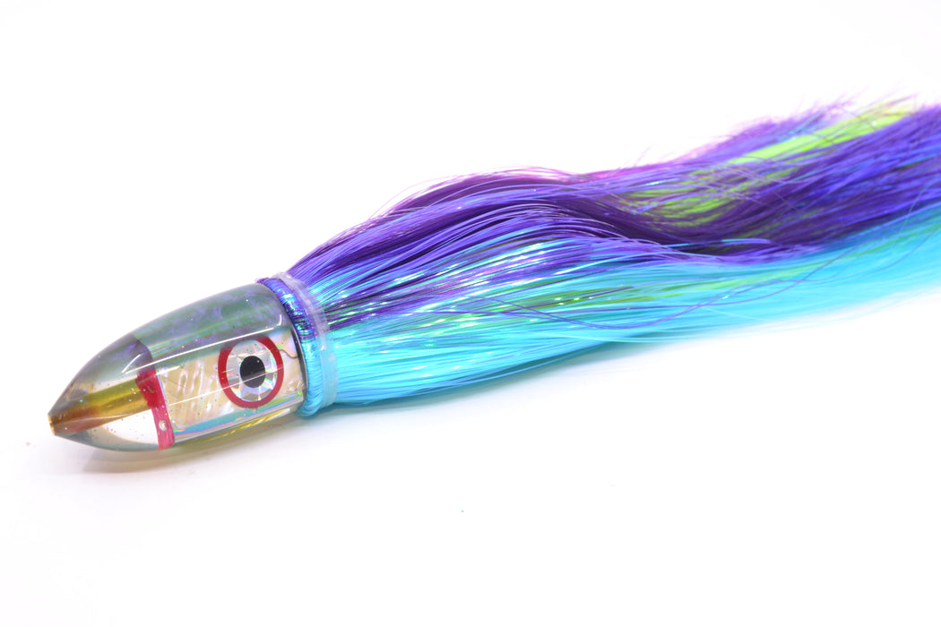 Bomboy Lures White Abalone Green Back Baby Bomb 9" 2.8oz Strobez Purple-Ice Blue