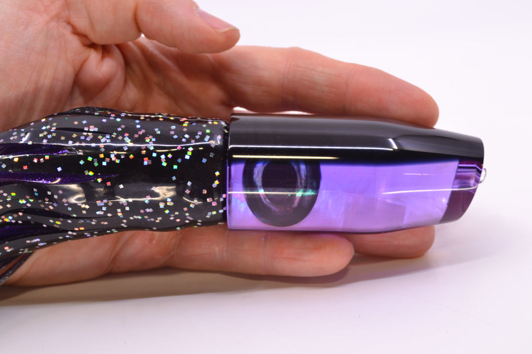 Moyes Lures Purple MOP Black Back O.S. Plunger 12" 7oz Skirted Black/Purple GZE