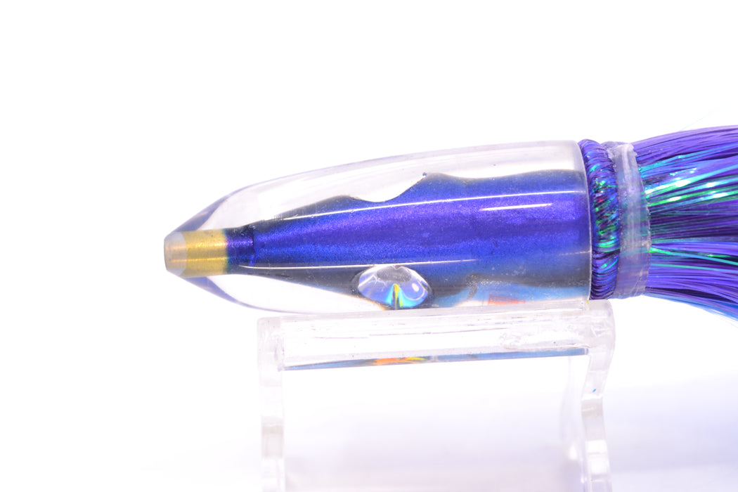 Tsutomu Lures "Hardline Aku" Fish Head Poke Bullet 6" 2.8oz Strobez Purple-Royal Blue