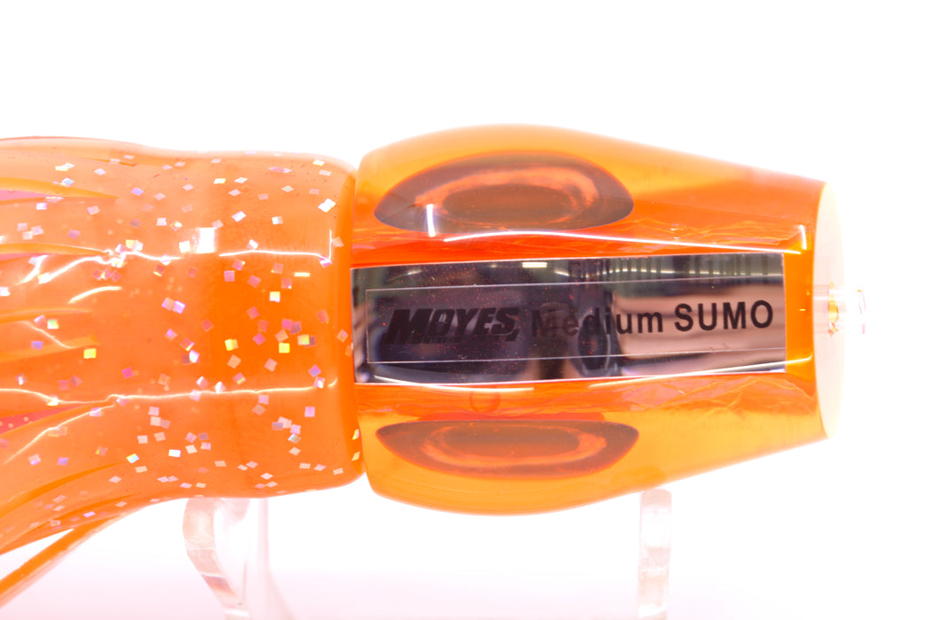 Moyes Lures Orange Dichro Orange Back Taxi Eyes Medium Sumo 12" 6.8oz Skirted