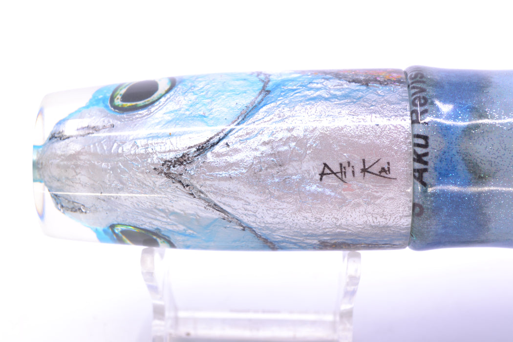 Ali'i Kai Lures Blue-Silver Malolo Medium Hard Head 12" 7oz Fire Tailz Vinyl Aku Revisited GZE