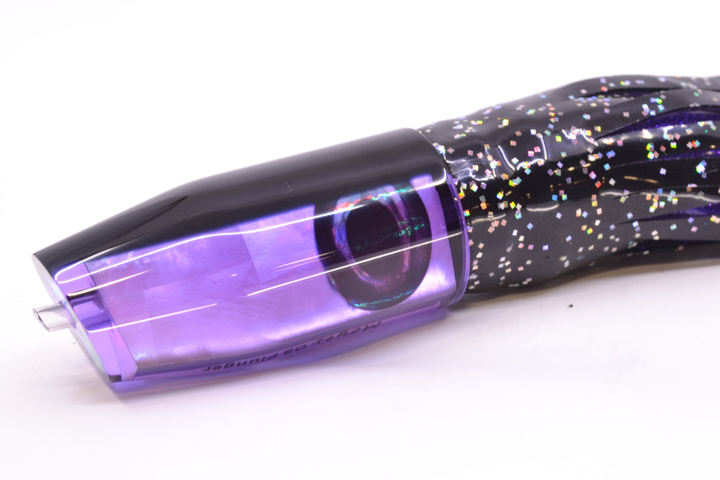Moyes Lures Purple MOP Black Back O.S. Plunger 12" 7oz Skirted Black/Purple GZE