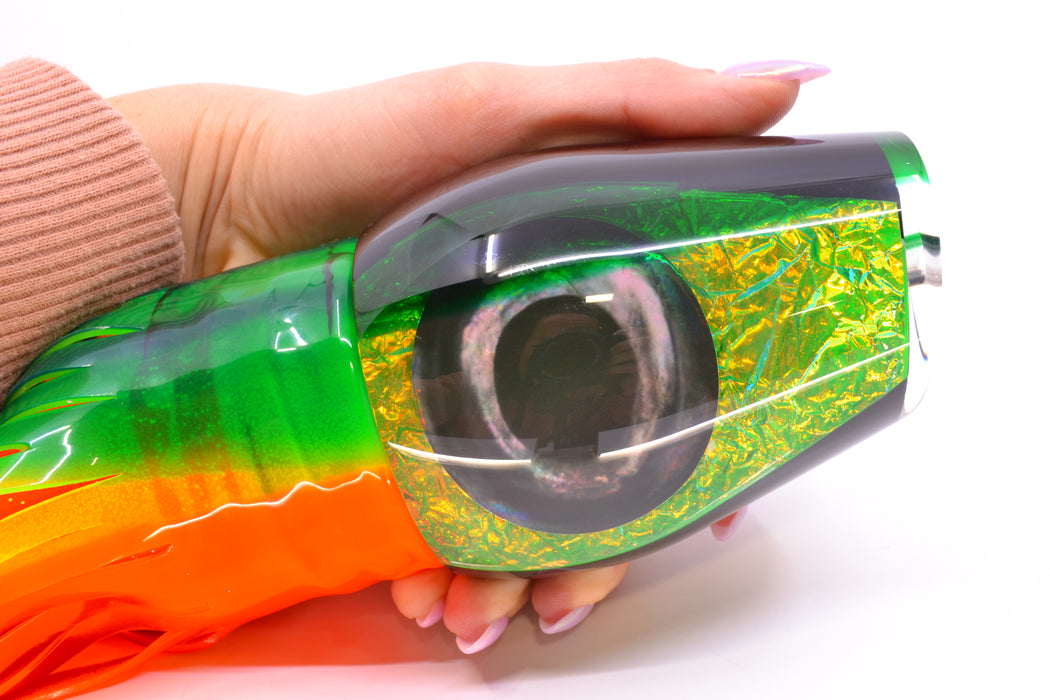 Moyes Lures Green Dichro Green Back Taxi Eyes Sumo Teaser 27oz Skirted Guacamaya