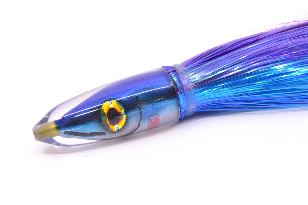 Tsutomu Lures "Hardline Aku" Fish Head Poke Bullet 6" 2.8oz Strobez Purple-Royal Blue