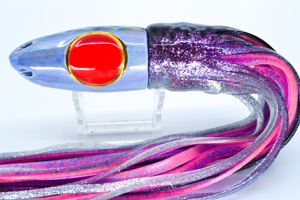Mark White Lures Light Purple Pearl Black Spots 4-Hole Scooped Bullet 10" 8.2oz Skirted GZE
