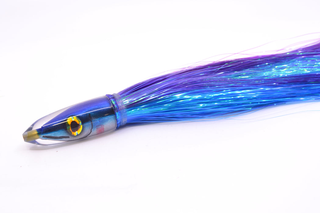 Tsutomu Lures "Hardline Aku" Fish Head Poke Bullet 6" 2.8oz Strobez Purple-Royal Blue