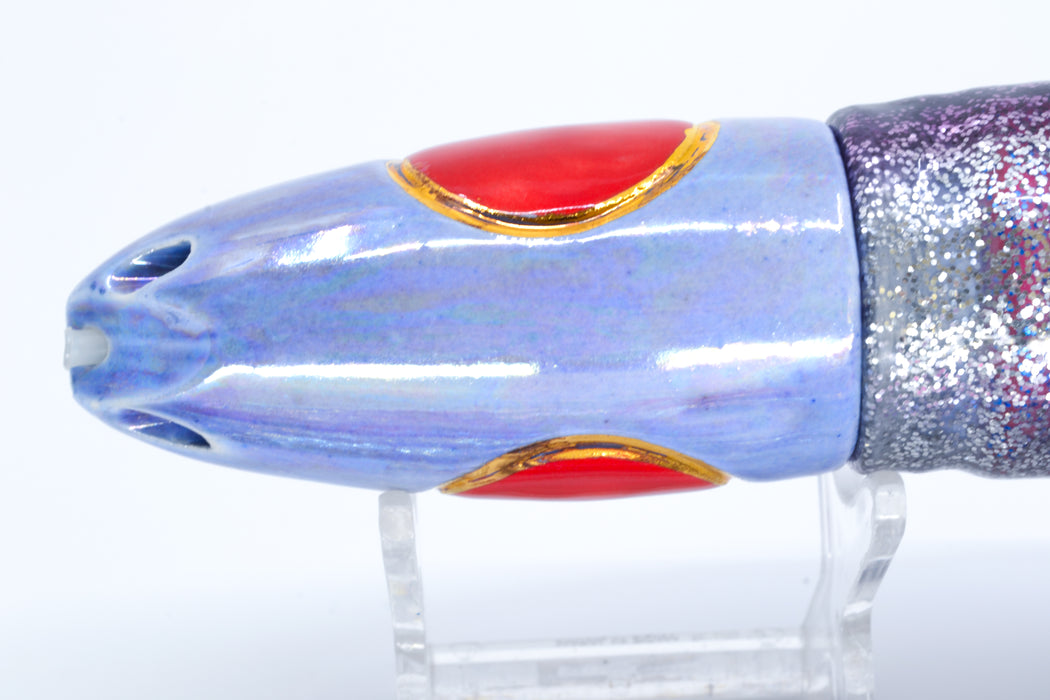 Mark White Lures Light Purple Pearl Black Spots 4-Hole Scooped Bullet 10" 8.2oz Skirted GZE