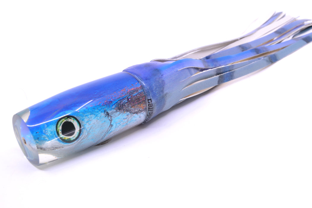 Ali'i Kai Lures Blue-Silver Malolo Medium Hard Head 12" 7oz Fire Tailz Vinyl Aku Revisited GZE
