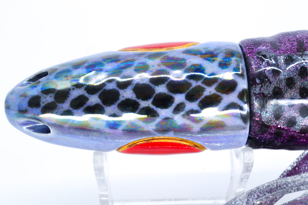Mark White Lures Light Purple Pearl Black Spots 4-Hole Scooped Bullet 10" 8.2oz Skirted GZE