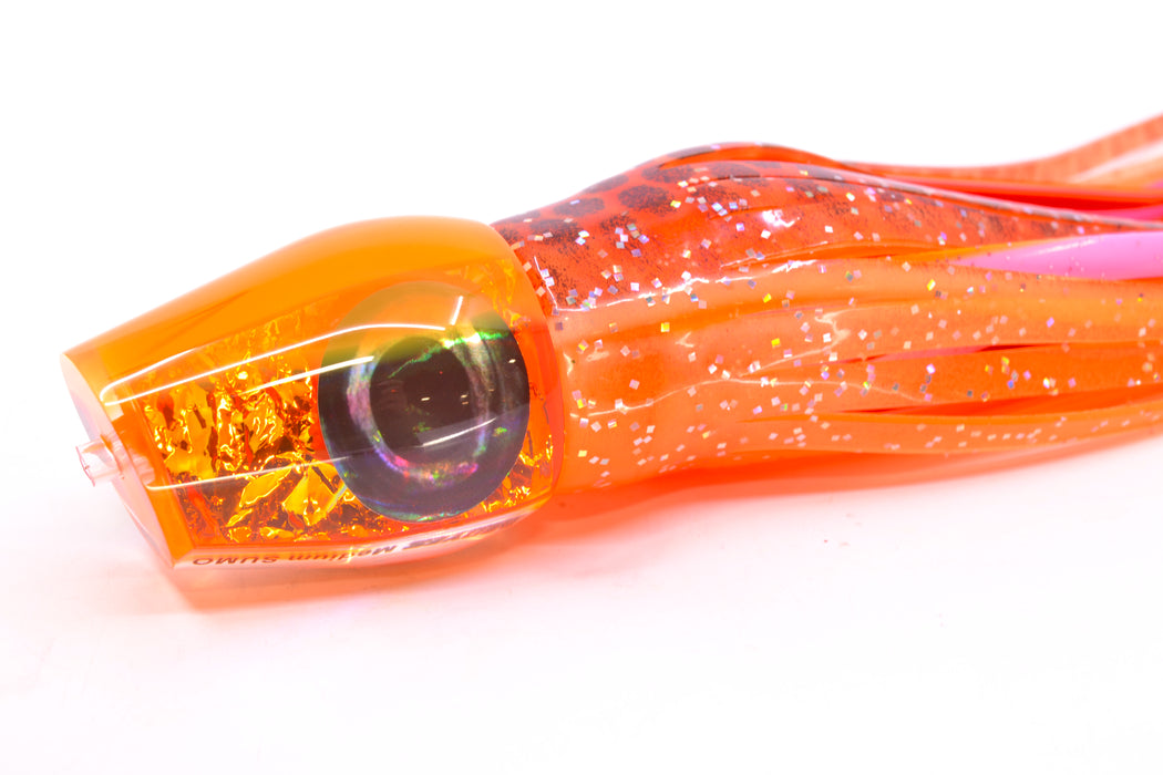 Moyes Lures Orange Dichro Orange Back Taxi Eyes Medium Sumo 12" 6.8oz Skirted