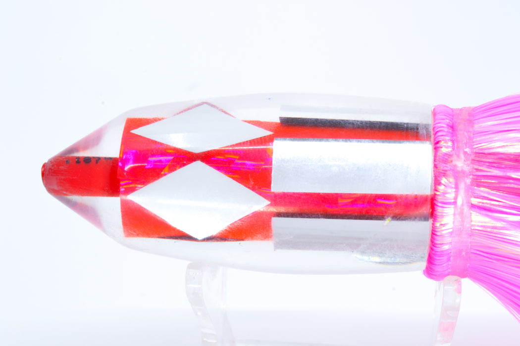 Aloha Lures Mirrored Pink Rainbow Deep Six 9" 6oz Strobez Pink/Orange