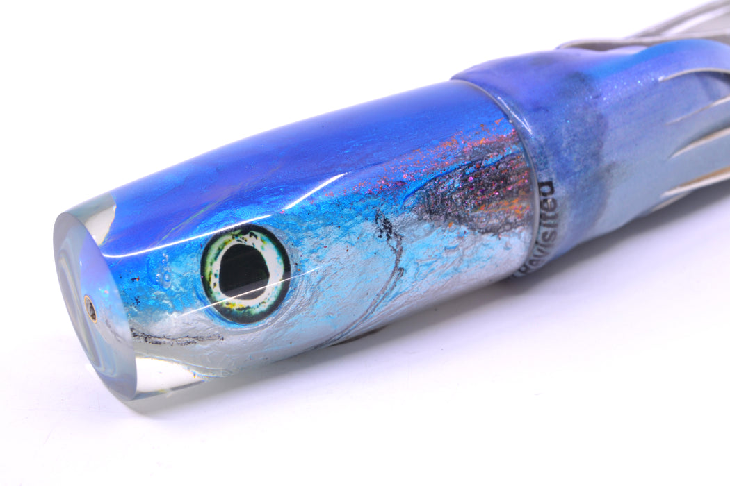 Ali'i Kai Lures Blue-Silver Malolo Medium Hard Head 12" 7oz Fire Tailz Vinyl Aku Revisited GZE