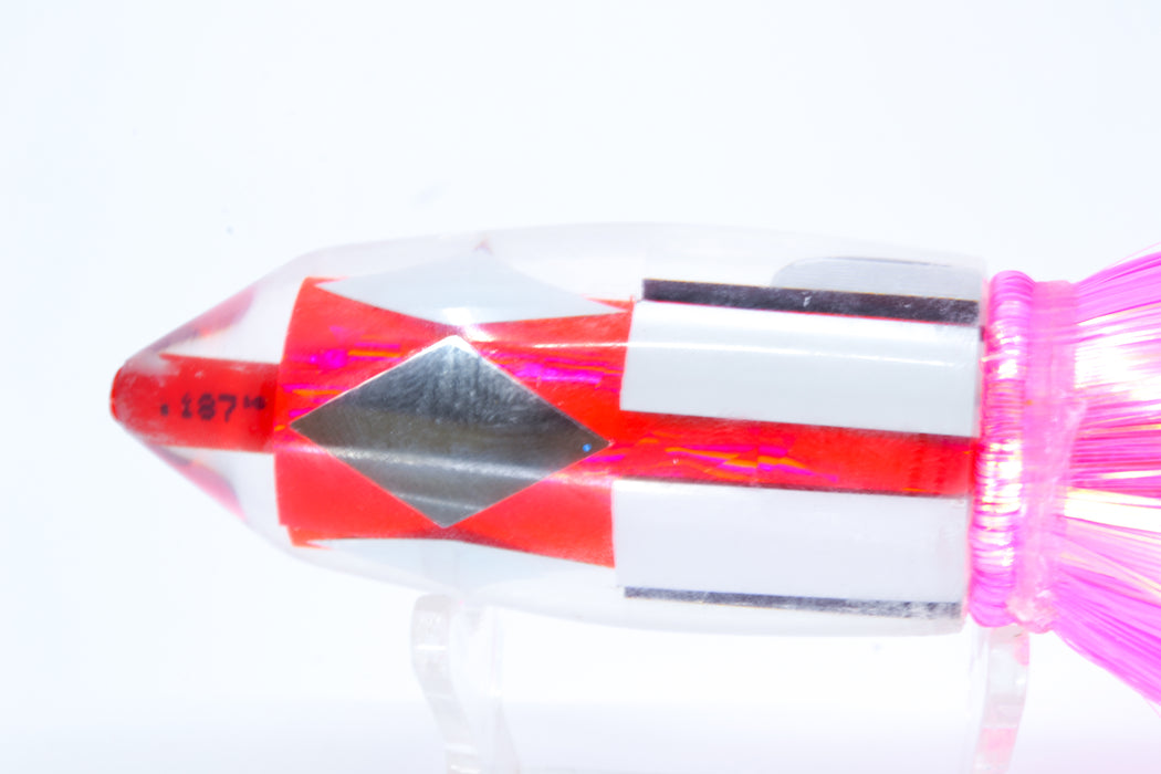 Aloha Lures Mirrored Pink Rainbow Deep Six 9" 6oz Strobez Pink/Orange