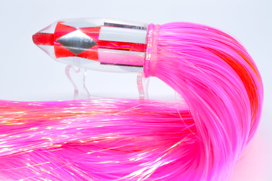 Aloha Lures Mirrored Pink Rainbow Deep Six 9" 6oz Strobez Pink/Orange