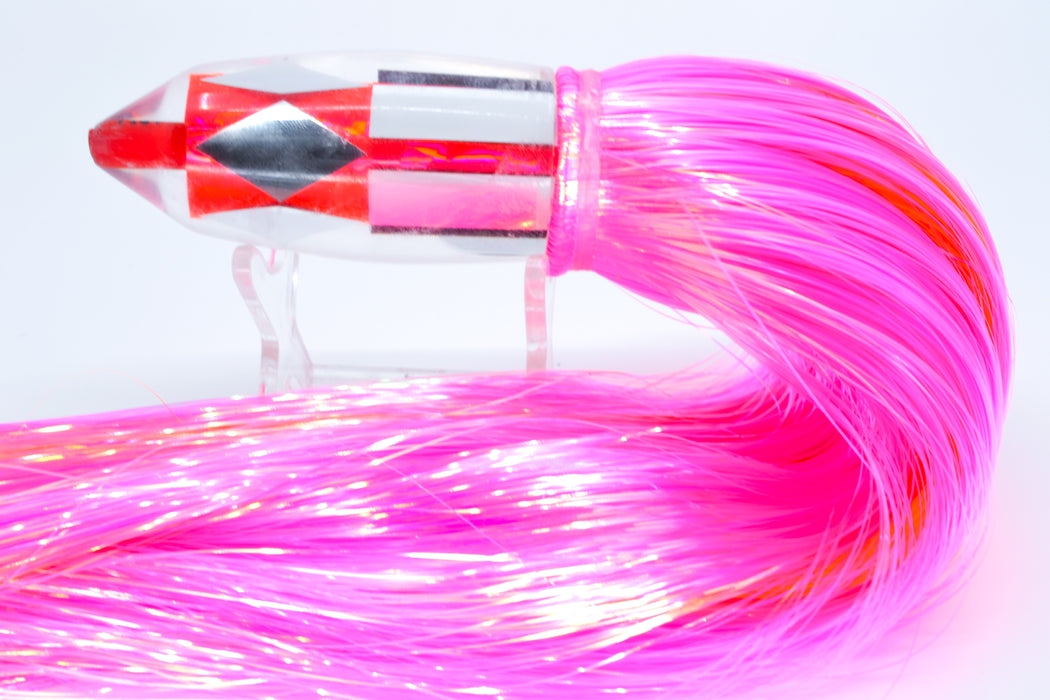 Aloha Lures Mirrored Pink Rainbow Deep Six 9" 6oz Strobez Pink/Orange