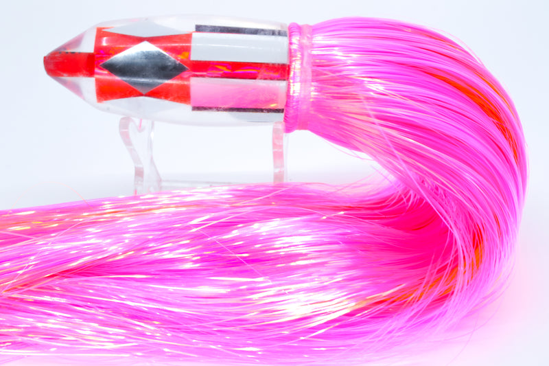 Aloha Lures Mirrored Pink Rainbow Deep Six 9" 6oz Strobez Pink/Orange