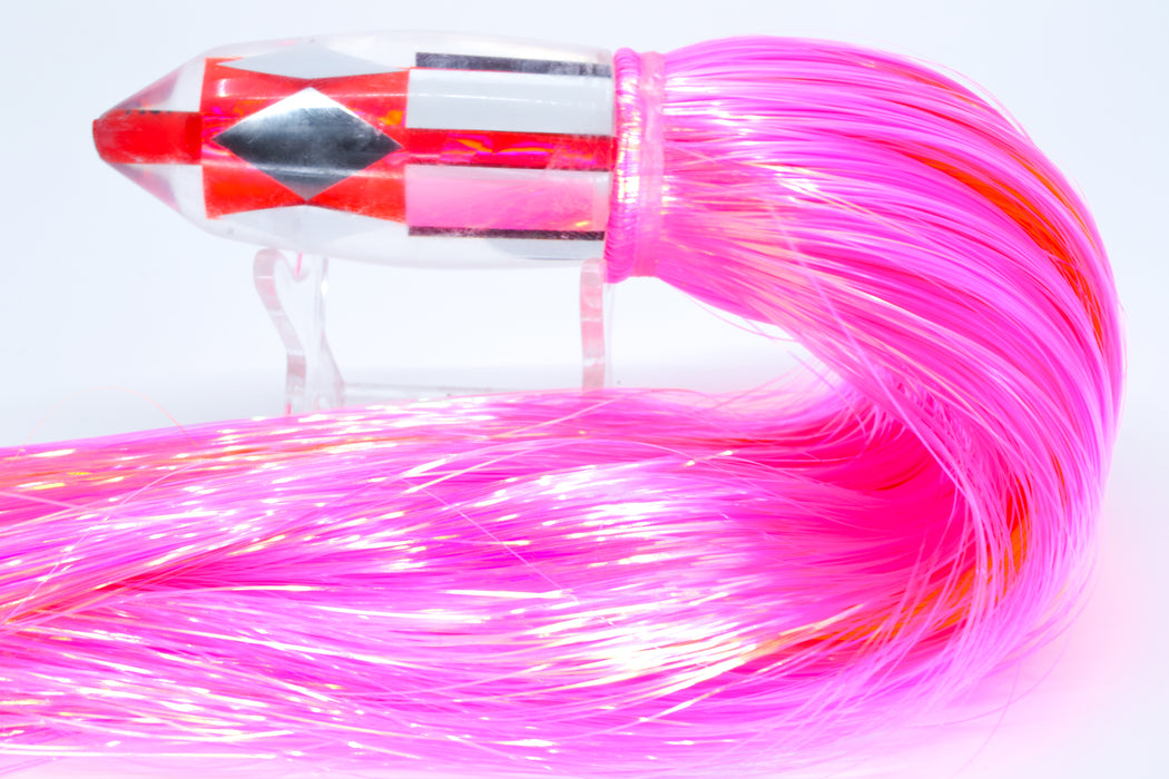 Aloha Lures Mirrored Pink Rainbow Deep Six 9" 6oz Strobez Pink/Orange