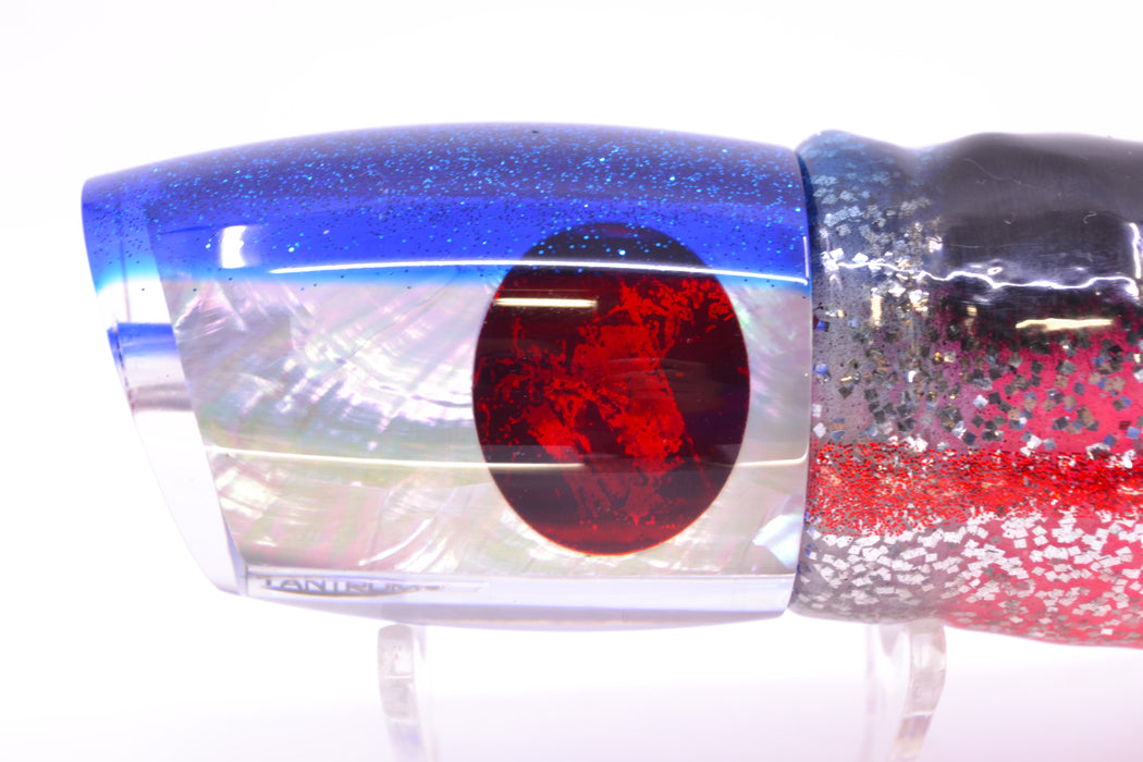 TANTRUM Lures White MOP Blue Back Red Eyes Large Bandit 12" 10oz Skirted Evil GZE