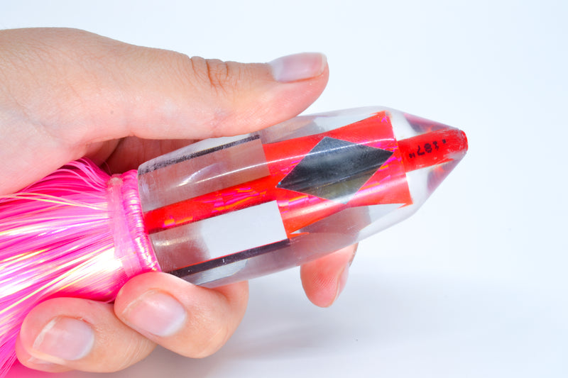 Aloha Lures Mirrored Pink Rainbow Deep Six 9" 6oz Strobez Pink/Orange