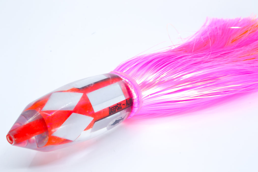 Aloha Lures Mirrored Pink Rainbow Deep Six 9" 6oz Strobez Pink/Orange